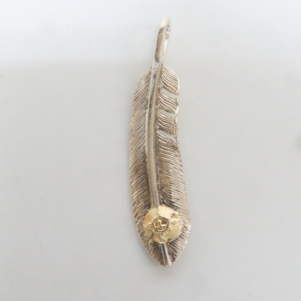 実際に弊社で買取させて頂いたFIRST ARROW'S/ファーストアローズ K18付フェザー フェザー ペンダント Size：M P-520Rの画像 1枚目