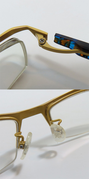 実際に弊社で買取させて頂いたless thanhuman/レスザンヒューマン Suisei スイセイ メガネフレーム アイウェア ブルー系の画像 4枚目