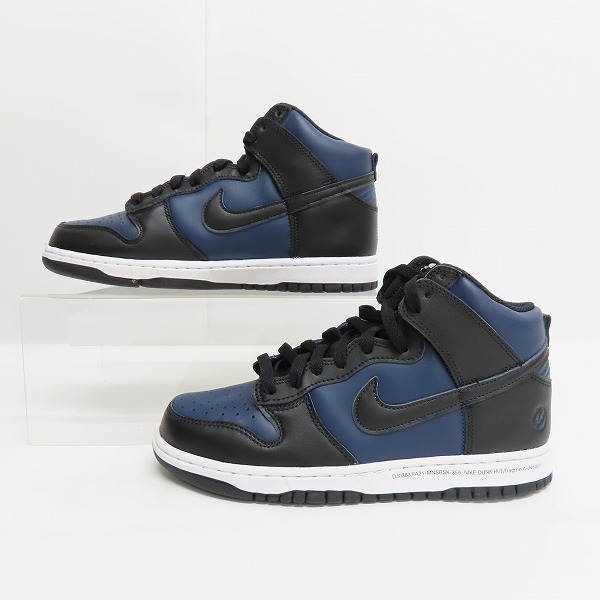 実際に弊社で買取させて頂いた【未使用】NIKE×FRAGMENT DESIGN/ナイキ×フラグメントデザイン DUNK HI/F ダンクハイ ミッドナイトネイビー DJ0383-400/25.5の画像 3枚目