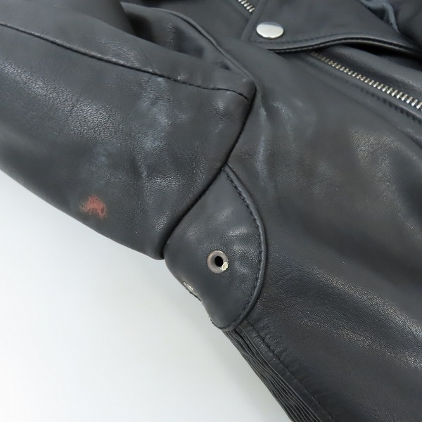 実際に弊社で買取させて頂いたDIESEL/ディーゼル ダブルレザー ライダースジャケット ブラック Lの画像 7枚目
