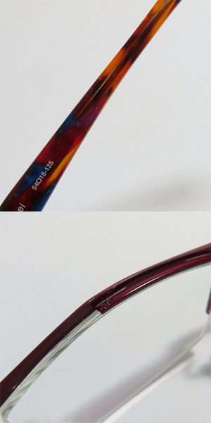 実際に弊社で買取させて頂いたless thanhuman/レスザンヒューマン Suisei スイセイ メガネフレーム アイウェア メタリックレッド系の画像 8枚目