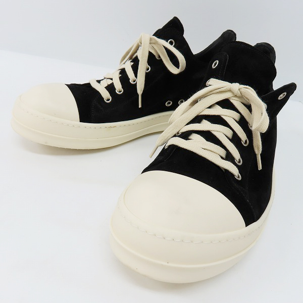 実際に弊社で買取させて頂いたRick Owens/リックオウエンス RAMONES LOW ラモーンズ スエード ローカット スニーカー ブラック/44.5