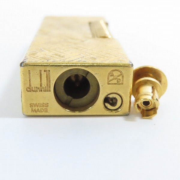 実際に弊社で買取させて頂いたdunhill/ダンヒル ガスライター サイドローラー クロスライン ゴールド の画像 5枚目