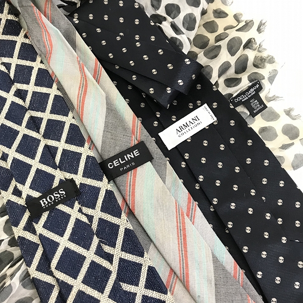 実際に弊社で買取させて頂いた【おまとめ】 CELINE/セリーヌ HUGO BOSS/ヒューゴボス ARMANI/アルマーニ DOLCE＆GABBANA/ドルチェ＆ガッバーナ他 ネクタイ等の画像 1枚目