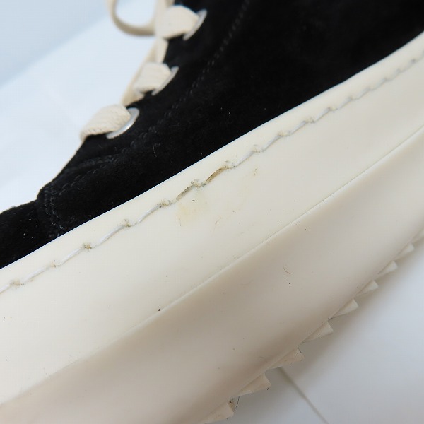 実際に弊社で買取させて頂いたRick Owens/リックオウエンス RAMONES LOW ラモーンズ スエード ローカット スニーカー ブラック/44.5の画像 7枚目