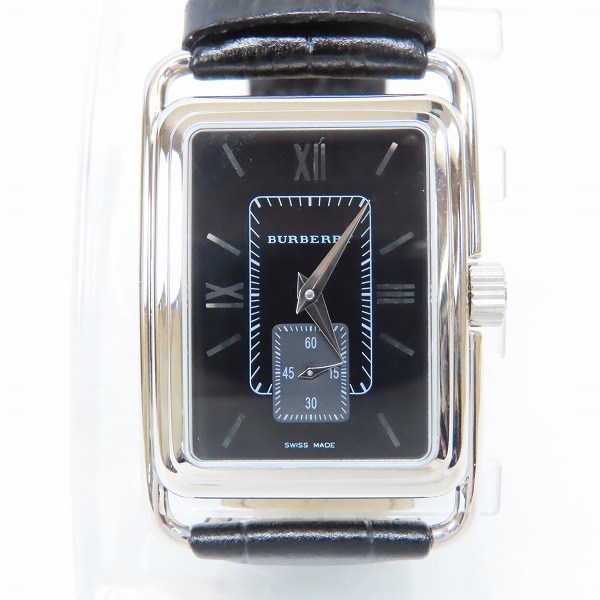 実際に弊社で買取させて頂いたBURBERRY/バーバリー スモセコ ブラック文字盤/スクエア型 クォーツ 腕時計 BU1200 【動作未確認】