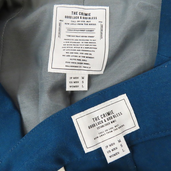 実際に弊社で買取させて頂いたCRIMIE/クライミー DYLAN RELAX 2B SUIT JACKET/ジャケット/パンツ スーツ セットアップ/CR1-02L5-JK27/PL06/Mの画像 3枚目