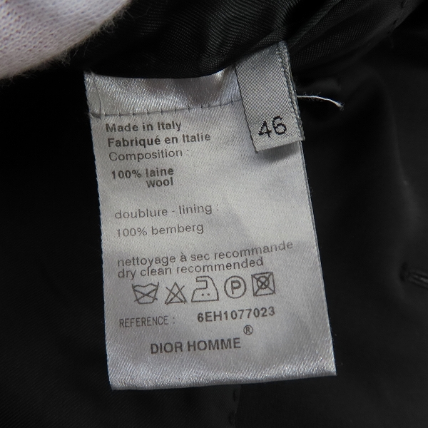 実際に弊社で買取させて頂いた【JPタグ】Dior HOMME/ディオールオム 06SS エディ期 ウール 2B テーラードジャケット 6EH1077023/46の画像 3枚目