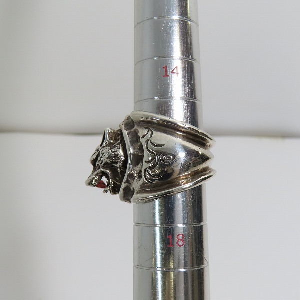 実際に弊社で買取させて頂いたGODSIZE/ゴッドサイズ EXTRA HEAVEY WOLF エクストラ ヘビー ウルフ リング 16.5号の画像 9枚目