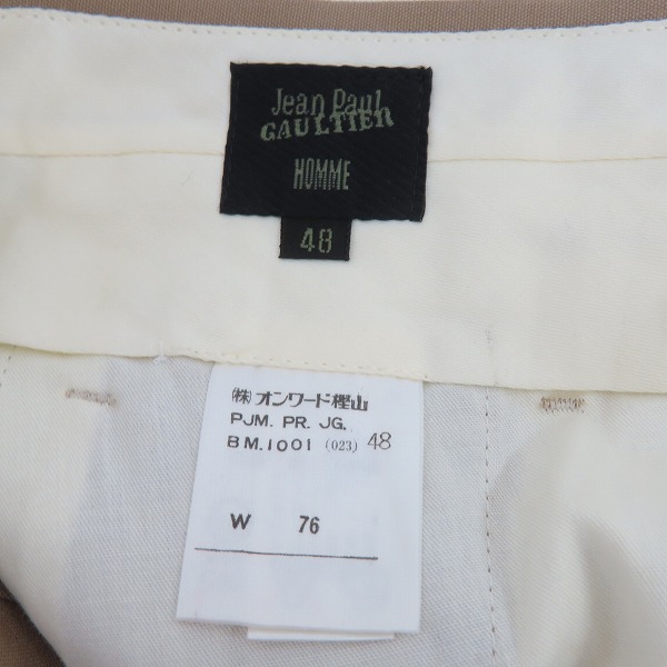 実際に弊社で買取させて頂いたJEAN PAUL GAULTIER HOMME/ジャンポールゴルチエ オム セットアップスーツ ダブル/48の画像 7枚目
