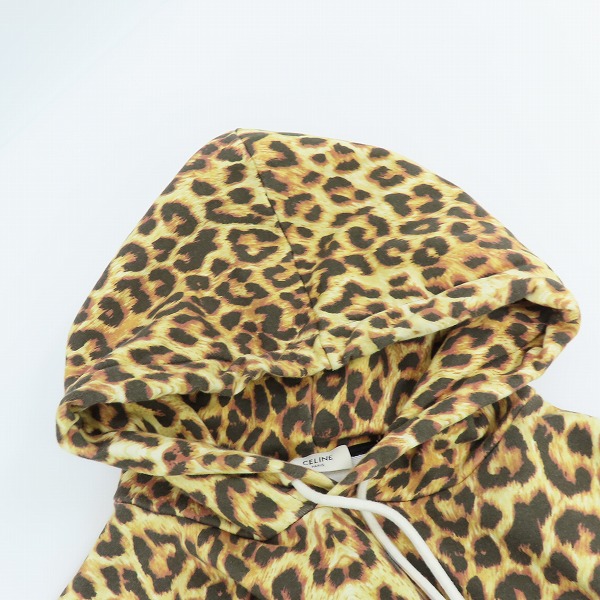 実際に弊社で買取させて頂いた【JPタグ】CELINE/セリーヌ 21SS ロゴプリントデザイン レオパード プルオーバーパーカー/スウェット 2Y321519M/XXLの画像 6枚目