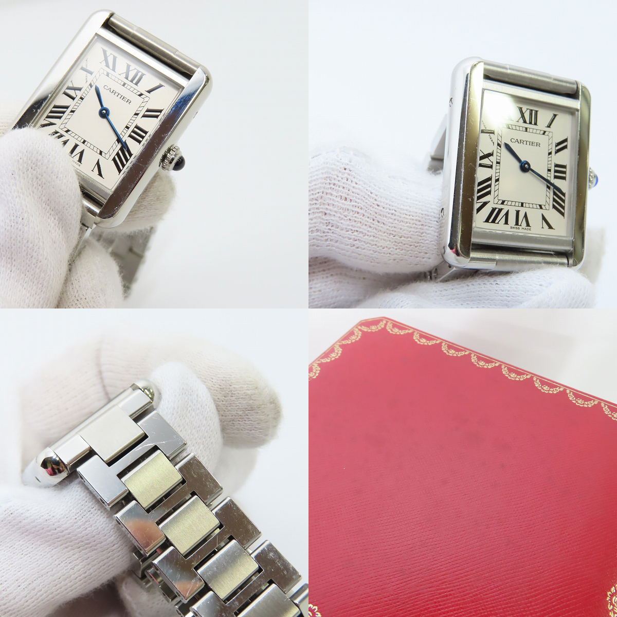 実際に弊社で買取させて頂いたCartier/カルティエ タンクソロSM スクエア シルバー文字盤 メンズ/ボーイズ腕時計 3170【動作未確認】の画像 6枚目