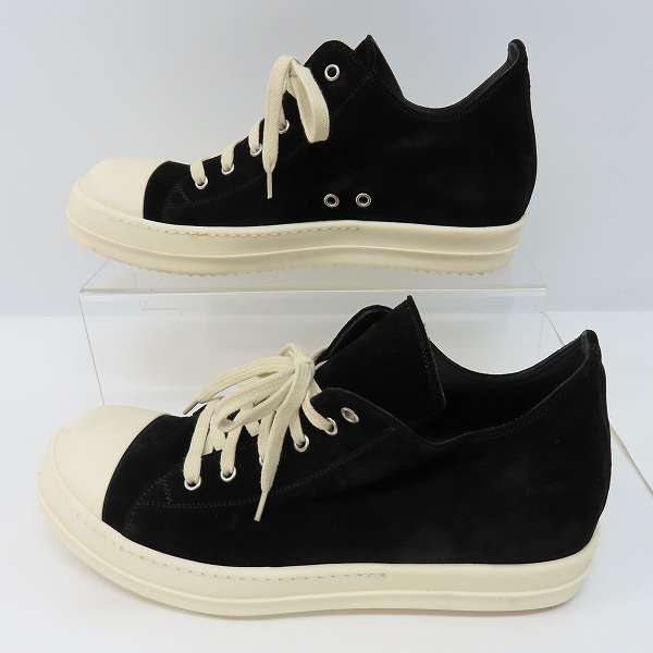 実際に弊社で買取させて頂いたRick Owens/リックオウエンス RAMONES LOW ラモーンズ スエード ローカット スニーカー ブラック/44.5の画像 3枚目