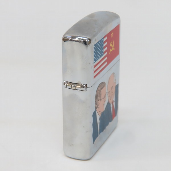 実際に弊社で買取させて頂いたZIPPO/ジッポー 米ソ首脳会談/マルタ会談 ブッシュ&ゴルバチョフ 90年製の画像 2枚目