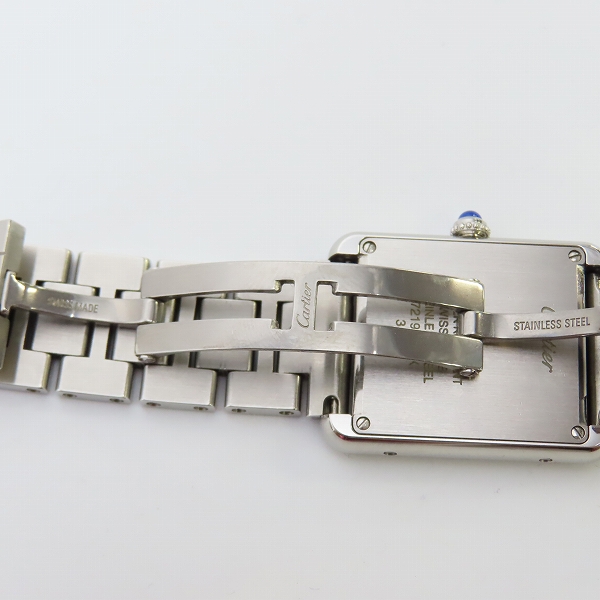 実際に弊社で買取させて頂いたCartier/カルティエ タンクソロSM スクエア シルバー文字盤 メンズ/ボーイズ腕時計 3170【動作未確認】の画像 5枚目