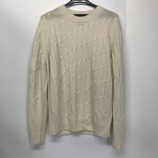 実際に弊社で買取させて頂いたDunhill/ダンヒル カシミヤ100% ケーブル編みクルーネックニット/L