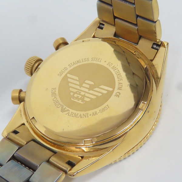実際に弊社で買取させて頂いたEMPORIO ARMANI/エンポリオアルマーニ  デイト クロノグラフ クォーツ AR-5857 【動作未確認】の画像 4枚目