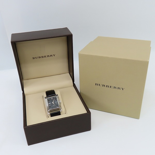 実際に弊社で買取させて頂いたBURBERRY/バーバリー スモセコ ブラック文字盤/スクエア型 クォーツ 腕時計 BU1200 【動作未確認】の画像 6枚目