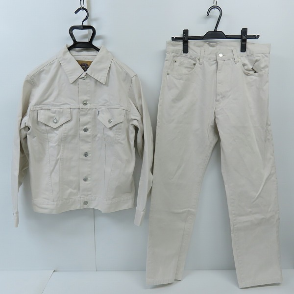 実際に弊社で買取させて頂いたGOOD ENOUGH/グッドイナフ  コットンサテン トラッカー ジャケット/ ワーク パンツ セットアップ LOT.7202/7102