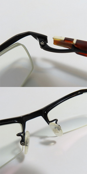 実際に弊社で買取させて頂いたless thanhuman/レスザンヒューマン Suisei スイセイ メガネフレーム アイウェア ブラック×ブラウン系の画像 4枚目