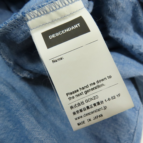 実際に弊社で買取させて頂いたDESCENDANT×Ron Herman/ディセンダント×ロンハーマン SALOON PULLOVER LS SHIRT ロングスリーブ シャツ/3の画像 3枚目