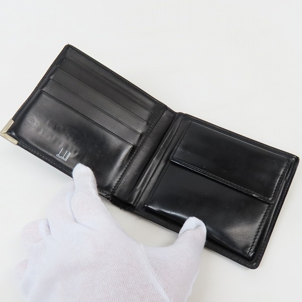 実際に弊社で買取させて頂いたdunhill/ダンヒル レザー ブラック 二つ折り財布の画像 3枚目