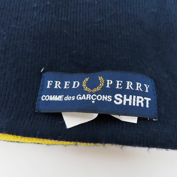 実際に弊社で買取させて頂いたCOMME des GARCONS SHIRT×FRED PERRY/コムデギャルソン×フレッドペリー ロゴ刺繍 マフラー W13403 02325/199の画像 1枚目