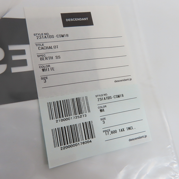 実際に弊社で買取させて頂いたDESCENDANT/ディセンダント CACHALOT BERTH Tシャツ 231ATDS-CSM18/3の画像 8枚目