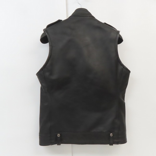 実際に弊社で買取させて頂いたUNITED ARROWS/ユナイテッドアローズ BLUE LABEL/ブルーレーベル 牛革 レザーダブルライダースベスト/Sの画像 1枚目