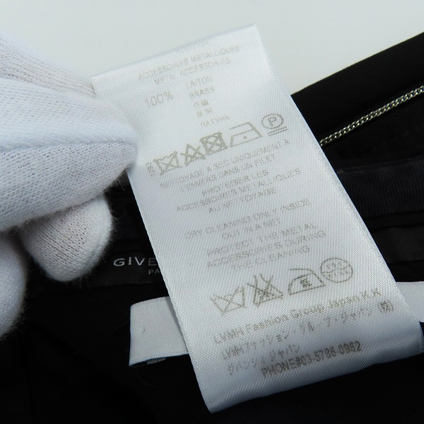実際に弊社で買取させて頂いた【JPタグ】GIVENCHY/ジバンシィ モヘヤ混/サイドチェーン装飾 ウールトラウザーズパンツ 16F 5258 005/46の画像 4枚目