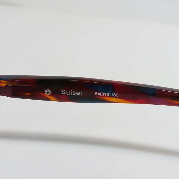 実際に弊社で買取させて頂いたless thanhuman/レスザンヒューマン Suisei スイセイ メガネフレーム アイウェア メタリックレッド系の画像 5枚目
