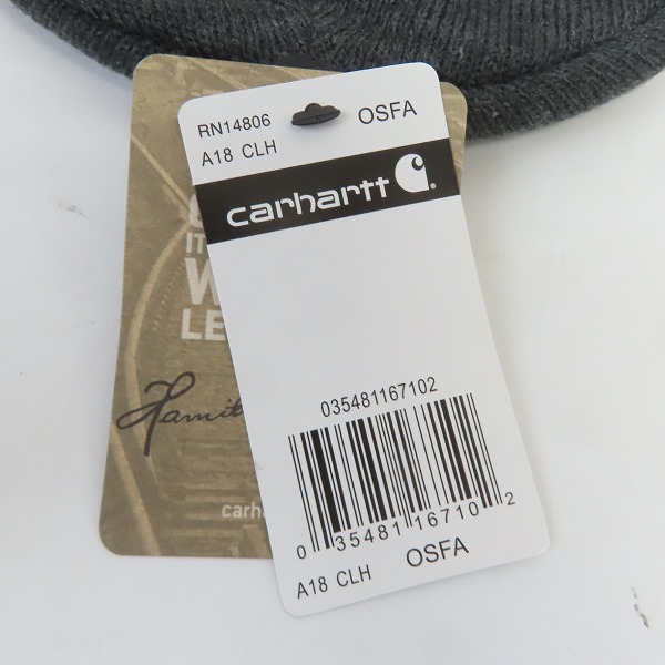 実際に弊社で買取させて頂いた【未使用】Carhartt/カーハート チャコールグレー ニットキャップ/ビーニー A18-CLH-0S/FREEの画像 8枚目
