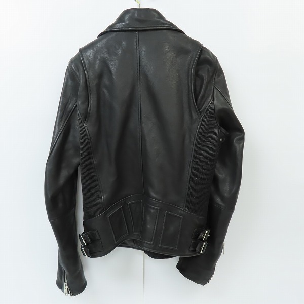 実際に弊社で買取させて頂いたDIESEL/ディーゼル ダブルレザー ライダースジャケット ブラック Lの画像 1枚目