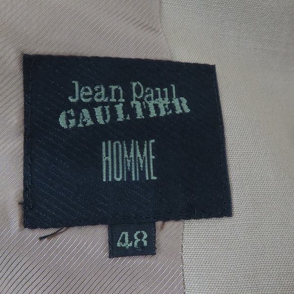 実際に弊社で買取させて頂いたJEAN PAUL GAULTIER HOMME/ジャンポールゴルチエ オム セットアップスーツ ダブル/48の画像 2枚目