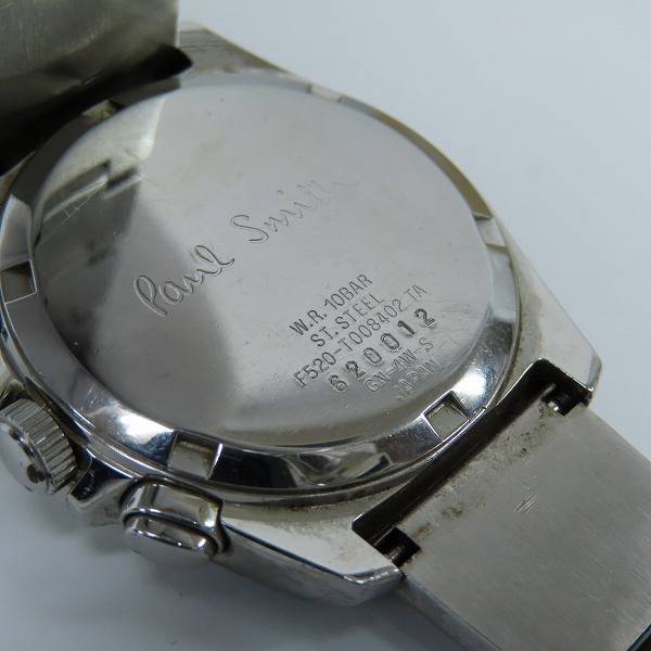 実際に弊社で買取させて頂いたPaul Smith/ポールスミス クロノグラフ 腕時計 F520-T008402【動作未確認】の画像 4枚目
