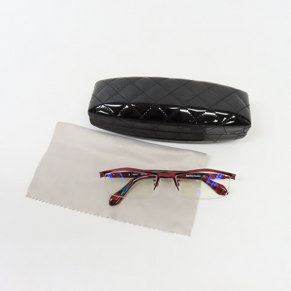 実際に弊社で買取させて頂いたless thanhuman/レスザンヒューマン Suisei スイセイ メガネフレーム アイウェア メタリックレッド系の画像 9枚目