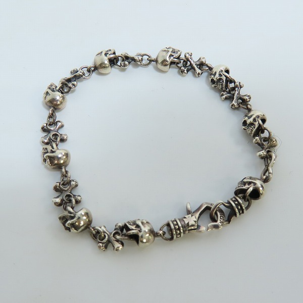 実際に弊社で買取させて頂いたDEAL DESIGN/ディールデザイン スカル/クロス ミクロボーンブレスレットの画像 4枚目