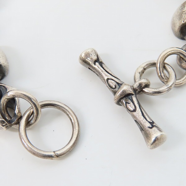 実際に弊社で買取させて頂いたCRAZY PIG/クレイジーピッグ 6サイコキラースカルリンク ブレスレット トライバルTバーの画像 4枚目