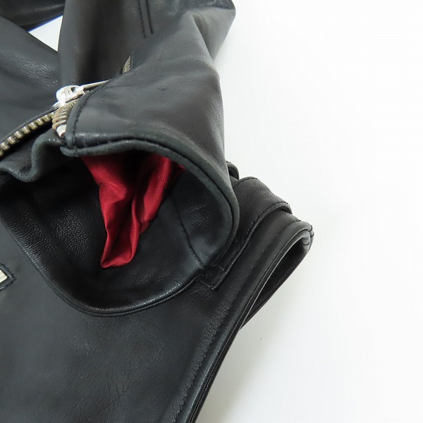 実際に弊社で買取させて頂いたDIESEL/ディーゼル ダブルレザー ライダースジャケット ブラック Lの画像 9枚目