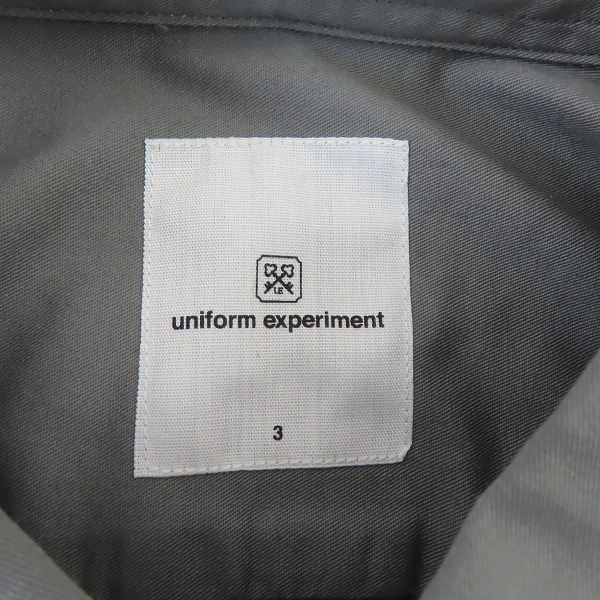 実際に弊社で買取させて頂いたUNIFORM EXPERIMENT/ユニフォームエクスペリメント GABARDINE EMBROIDERY ボタンダウンシャツ UE-192015/3の画像 2枚目