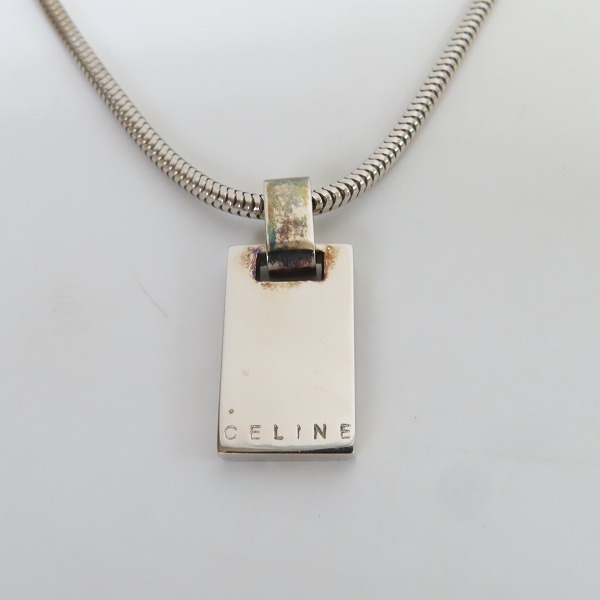 実際に弊社で買取させて頂いたCELINE/セリーヌ ロゴプレート  ネックレスの画像 2枚目