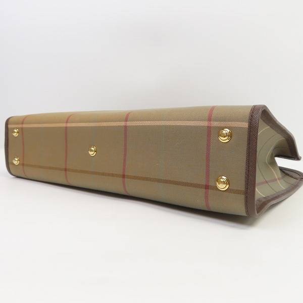 実際に弊社で買取させて頂いたBurberrys/バーバリーズ チェック柄 キャンバス トートバッグの画像 2枚目