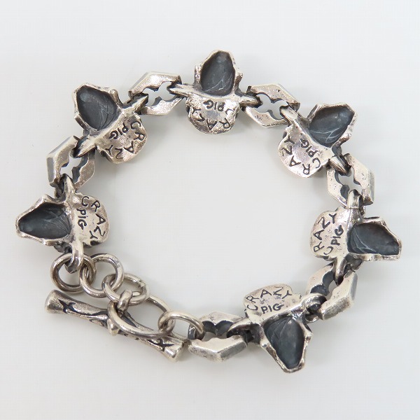 実際に弊社で買取させて頂いたCRAZY PIG/クレイジーピッグ 6サイコキラースカルリンク ブレスレット トライバルTバーの画像 2枚目