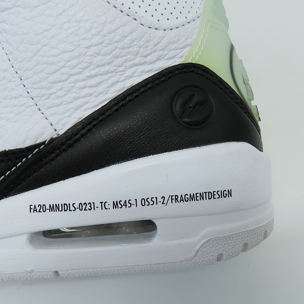 実際に弊社で買取させて頂いたFRAGMENT DESIGN×NIKE/フラグメントデザイン×ナイキ AIR JORDAN 3 エアジョーダン3 DA3595-100 27の画像 7枚目