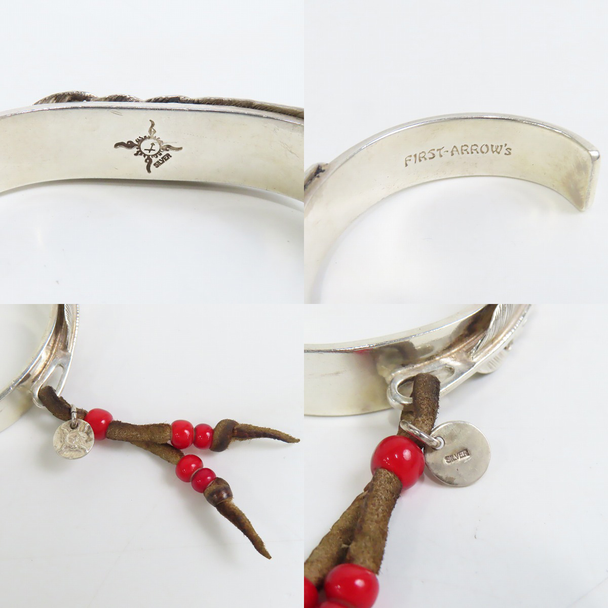 実際に弊社で買取させて頂いたFIRST ARROWS/ファーストアローズ フェザーバングル ターコイズ レザーストラップの画像 6枚目