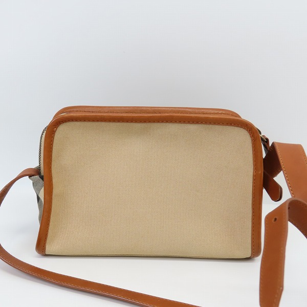 実際に弊社で買取させて頂いたBURBERRY/バーバリー キャンバス×レザー ショルダーバッグ チェック柄の画像 1枚目