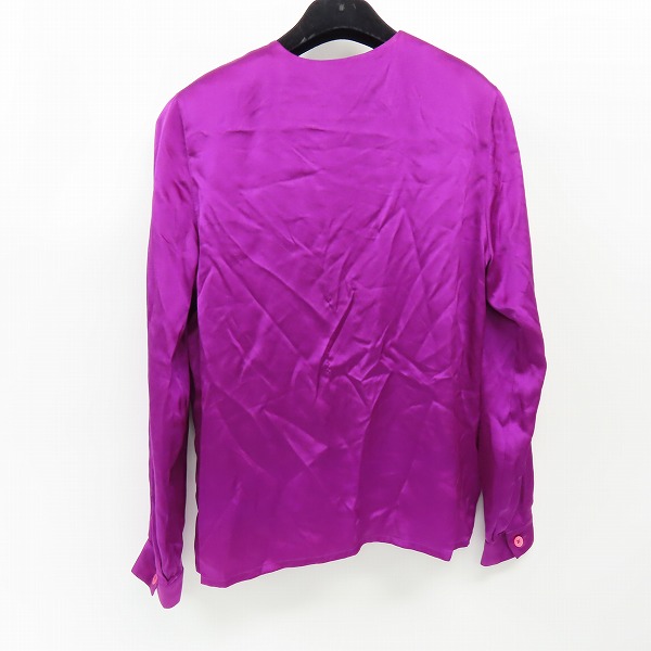 実際に弊社で買取させて頂いたCELINE/セリーヌ シルク長袖ボタンシャツ 肩パット/38 の画像 1枚目