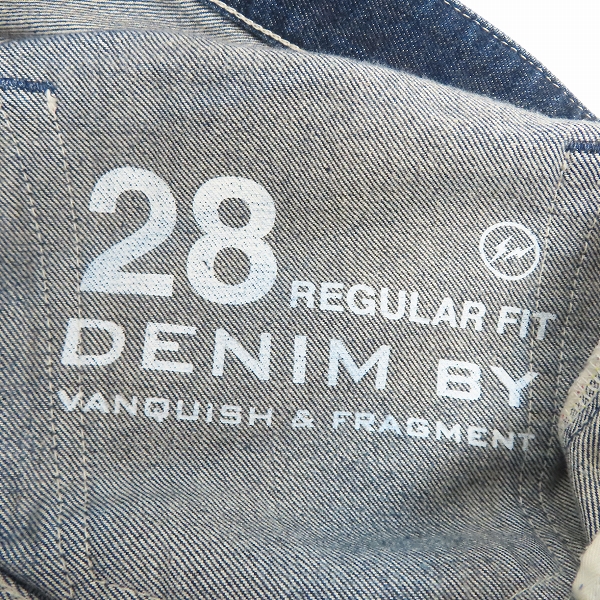 実際に弊社で買取させて頂いたVANQUISH×Fragment Design/ヴァンキッシュ×フラグメントデザイン RIGID REGULAR STRAIGHT デニムパンツ VFP2018/28の画像 4枚目