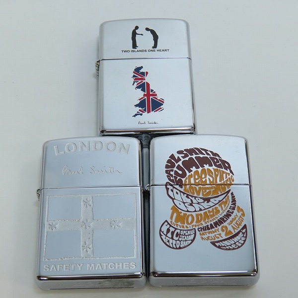 実際に弊社で買取させて頂いたZIPPO/ジッポー Paul Smith/ポール スミス LONDON SAFETY MATCHES/TWO ISLANDS ONE HEART等/2002/2005年製の画像 1枚目