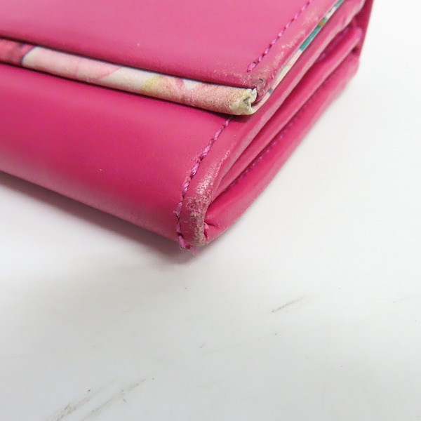 実際に弊社で買取させて頂いたPaul Smith/ポール スミス レザー二つ折り長財布 ピンク系の画像 6枚目